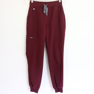 Figs Zamora Burgundy Jogger Scrub Pants